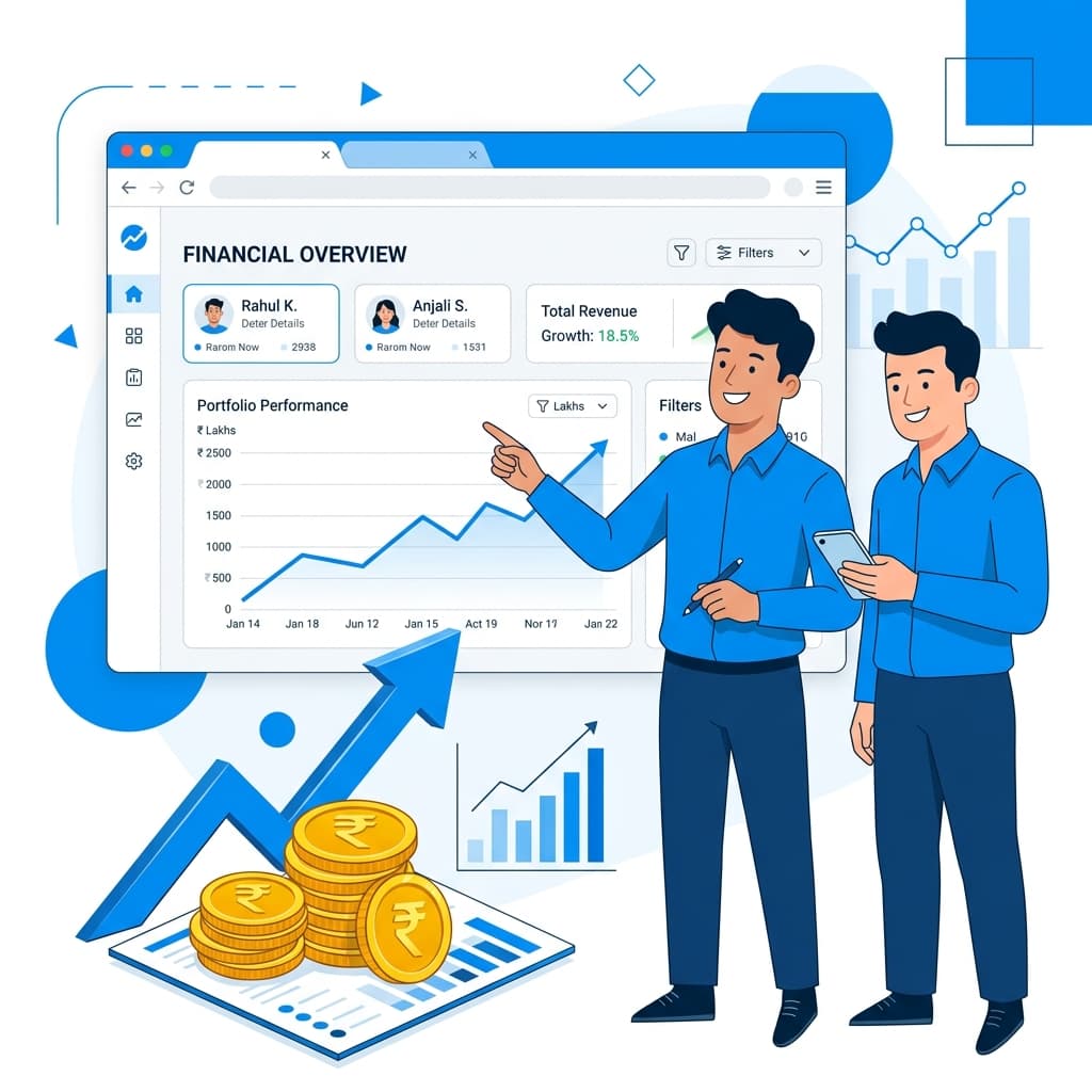 DailyTrades Affiliate illustration with dashboard and stats